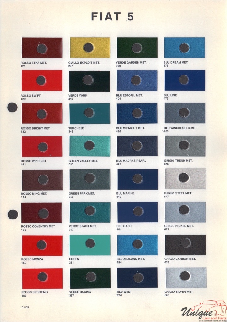1995-2001 Fiat Paint Charts Octoral 5
